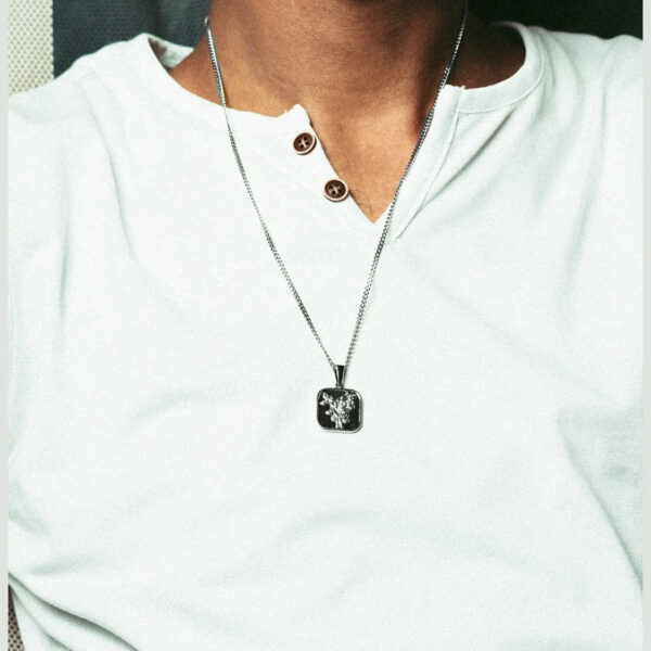 Crafted Rose Pendant - Silver - Image 4