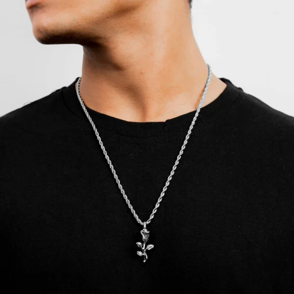 Rose Pendant Silver - Image 3