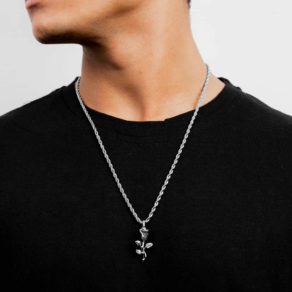 Rose Pendant Silver - Image 3