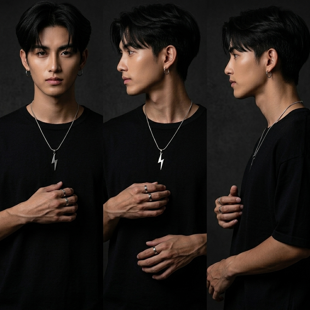 Lightning Pendant - Silver - Image 4