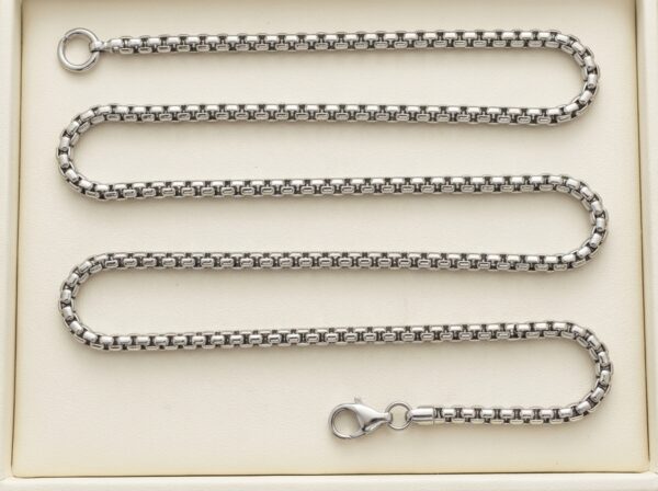 Venetian Round Box Chain - Silver