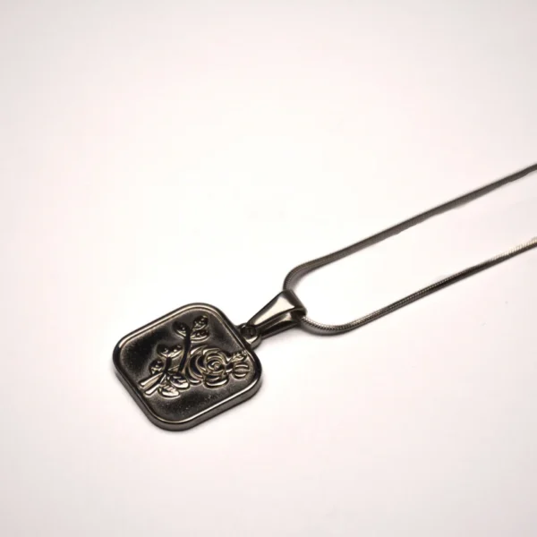 Crafted Rose Pendant - Silver
