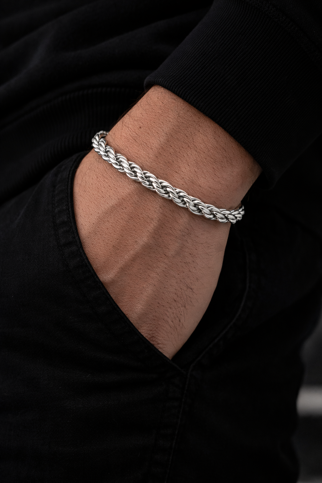 Rope Chain Bracelet - Silver - Image 2