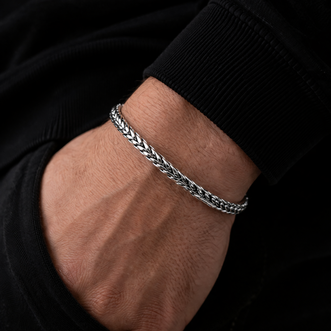 Wheat Link Bracelet - Silver - Image 2